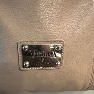 Valentina Beige Leather Shoulder Bag